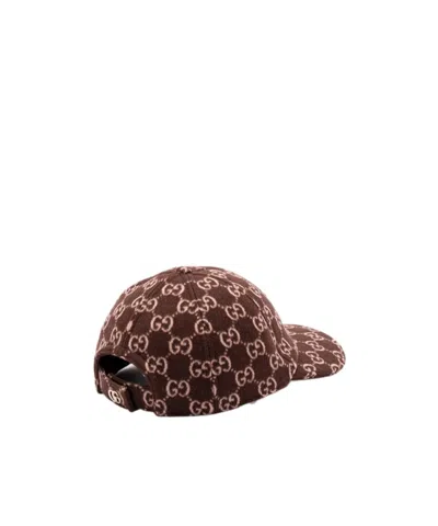 Gucci Gg Canvas Wool Baseball Cap In Burgundy