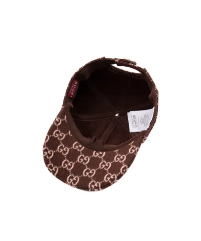 Gucci Gg Canvas Wool Baseball Cap In Burgundy