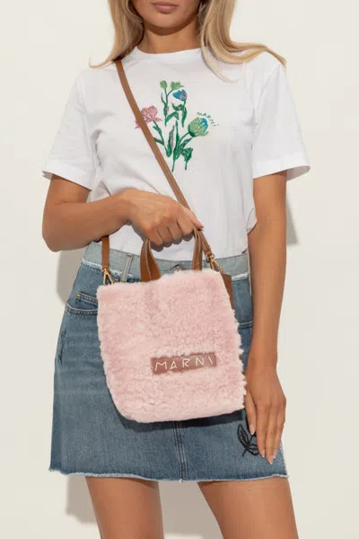 Marni Luxurious Handbag Featuring Removable Strap In Pink