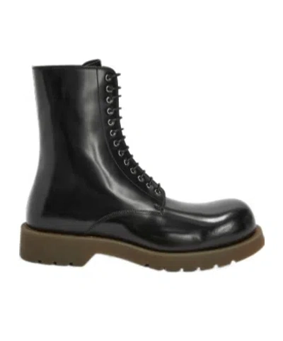 Jil Sander Ankle Boots With Chunky Sole And Pull Tab In Black