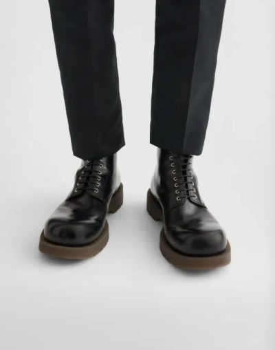 Jil Sander Ankle Boots With Chunky Sole And Pull Tab In Black