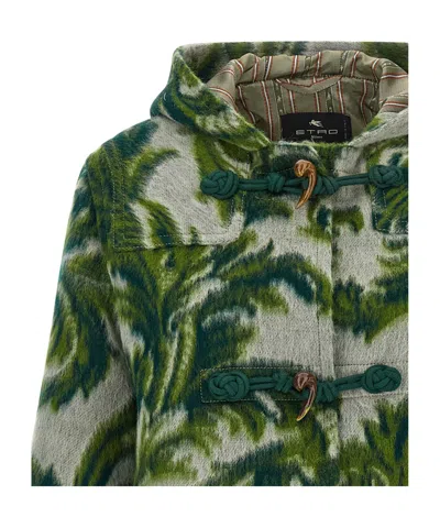 Etro Hooded Jacquard Wool-blend Jacket In Multi