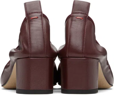 Aeyde Square Toe Leather Ballerina Shoes In Red