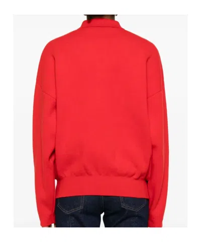 Jacquemus Balloon Wool And Cashmere Polo Sweater In Red