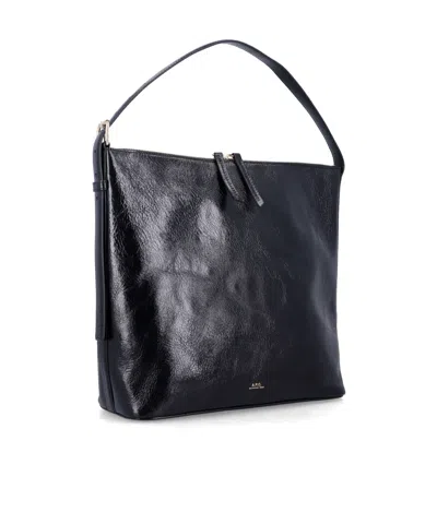 Apc Vera Maxi Shoulder Bag With Adjustable Strap In Black