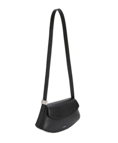 Jil Sander Small Crossbody Bag Adjustable Strap In Black