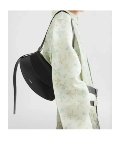 Jil Sander Small Crossbody Bag Adjustable Strap In Black