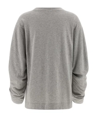 Dries Van Noten T-shirt With Pleated Sleeves Heynas In Gray