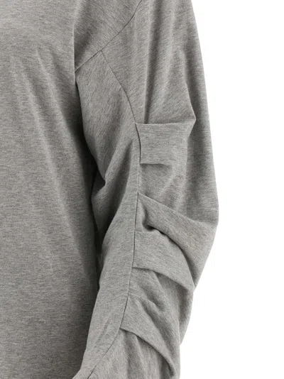 Dries Van Noten T-shirt With Pleated Sleeves Heynas In Gray