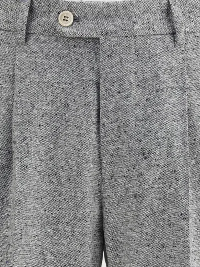 Brunello Cucinelli Tailored Suit Set Double-breasted Jacket In Gray