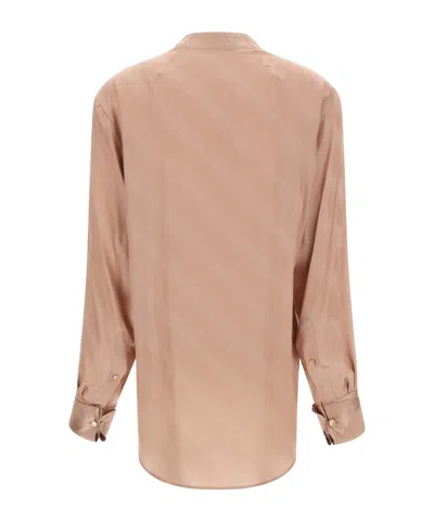 Dries Van Noten Long Sleeve Shirt Bow Detail In Pink