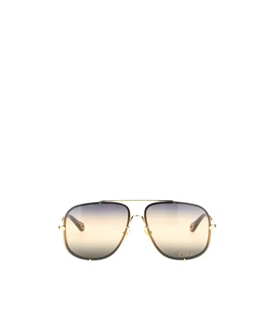 Chloé Square Frame Sunglasses Gradient Lenses In Multi
