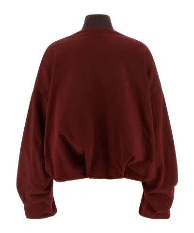 Dries Van Noten High Neck Oversized Sweatshirt With Long Sleeves In Red