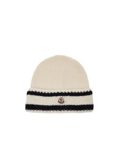 Moncler Cuffed Wool Hat In Neutral