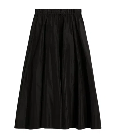 Aspesi Pleated A-line Mid-length Skirt In Black