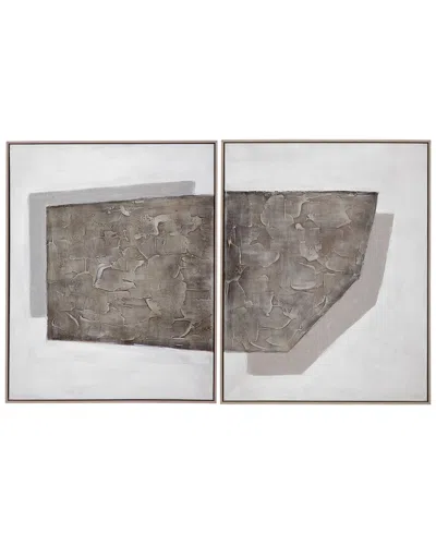 Bassett Mirror Set Of 2 Savannah Framed Canvas In Brown