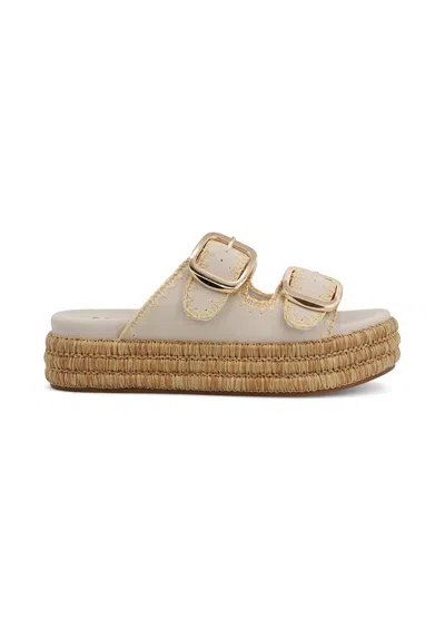 Mia Mieko Two-strap Platform Sandal In Nude