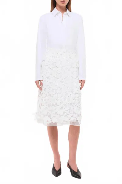Simkhai Ambrosia Applique Midi Skirt In White In White