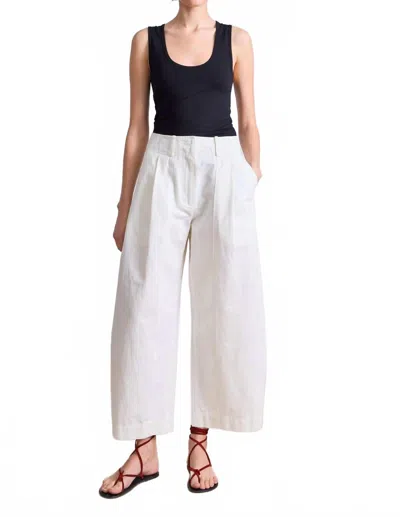 Apiece Apart Cropped Cybil Trouser In Cream In White