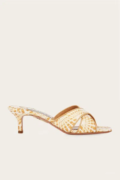 Aquazzura Divine Mule 50 In Natural In Multi