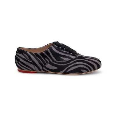 Hogan Zebra-print Lace-up Sneakers In Black