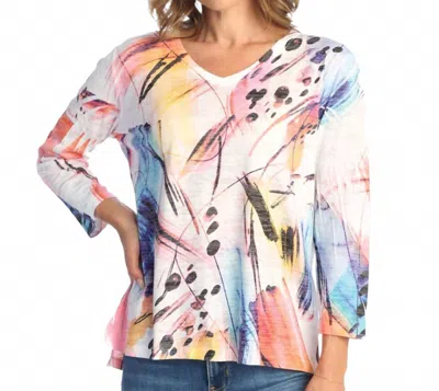 Jess & Jane Kala Burnout High Low Top In Multi-color In Multi