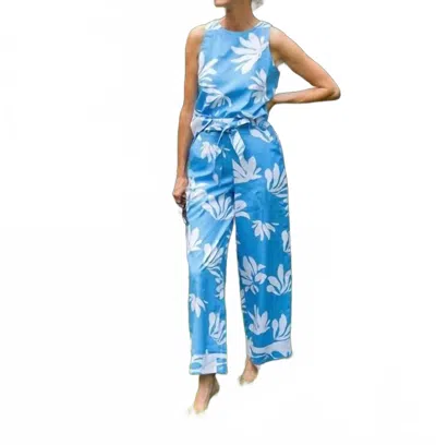 Southern Tide Avery Leafy Luxe Printed Pant In Boat Blue In Blue