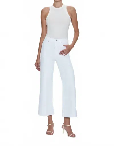 Pistola Lana Crop With Cuff High Rise Ultra Wide Leg Jean In Vivid White In White