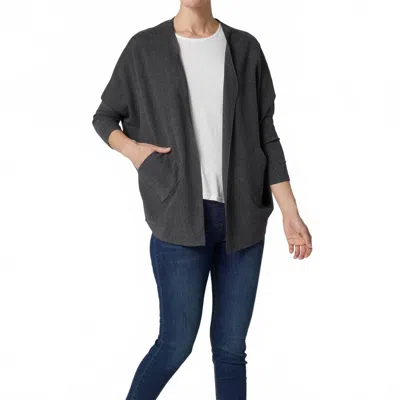 Coco + Carmen Holly Soft Brushed Open Cardigan In Pewter In Gray