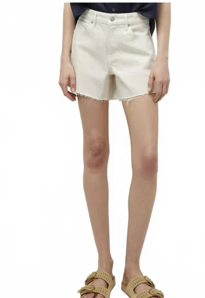 Veronica Beard Ellis Mid Rise Denim Short In Ecru In White