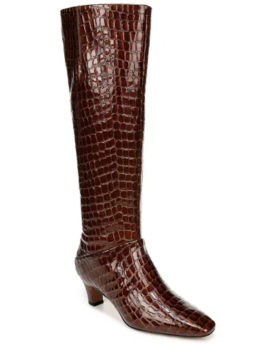 Franco Sarto Andria Wide Calf Leather Boot In Brown