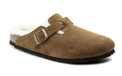 Birkenstock Unisex Boston Fur Shearling Clog In Mink In Brown