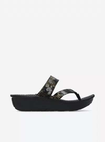 Wolky Women's Tahiti Supportive Flip-flop Sandal In Crash Sued Multi Black In Multi