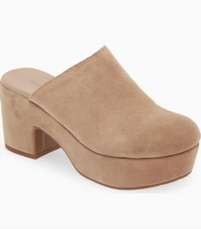 Chocolat Blu Women Ginette Platform Clog In Latte Suede In Brown