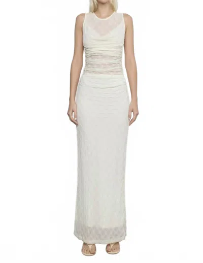 Sovere / Venus Cowl Maxi Mesh Dress In Cream In White