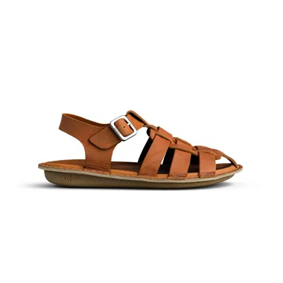 Vibae Women's Capri Leather Sandal In Cognac Brown In Multi