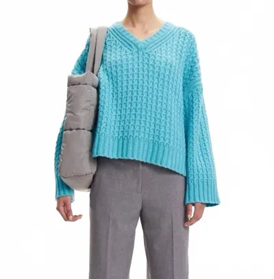 Samsoe Aline V Neck Sweater In Maui Blue In Blue