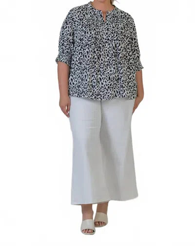 Nydj Pleated Peasant Blouse In Gato In Multi
