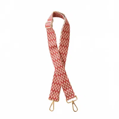 Funky Monkey Women's Chevron Pattern Canvas Purse Strap In Clay/white In Multi