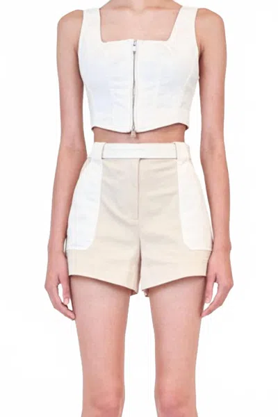 Simkhai Lourie Belted Shorts In Ivory Multi In Neutral