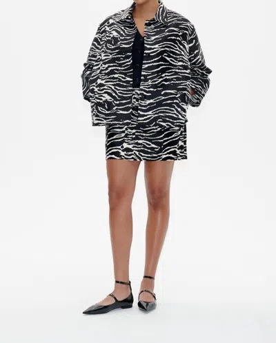 Baum Und Pferdgarten Bessie Long Sleeve Jacket In Black Zebra In Animal Print