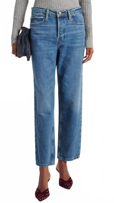 Frame Slouchy Straight Jeans In Caramia In Blue