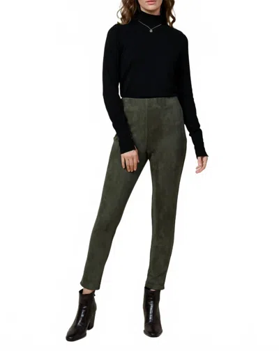 Skies Are Blue Women's Avis Faux Suede Leggings In Dark Olive In Green