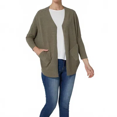 Coco + Carmen Holly Soft Brushed Open Cardigan In Sage In Green