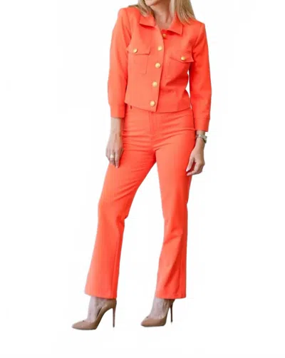 L Agence Ketra Baby Boot Trouser Pants In Electric Coral In Orange