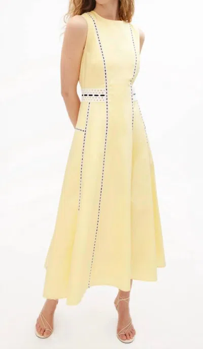 Tanya Taylor Sloane Midi Dress In Lemon In Yellow