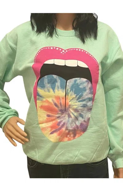 Gildan Tie Dye Tongue Sweatshirt In Mint Green In Green