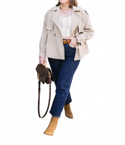 Heartloom Short Trench Coat In Tan In Neutral
