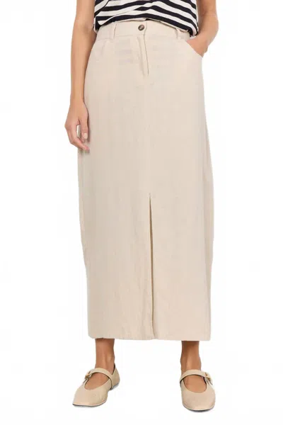 Soya Concept Ina Linen Skirt In Sand In Neutral