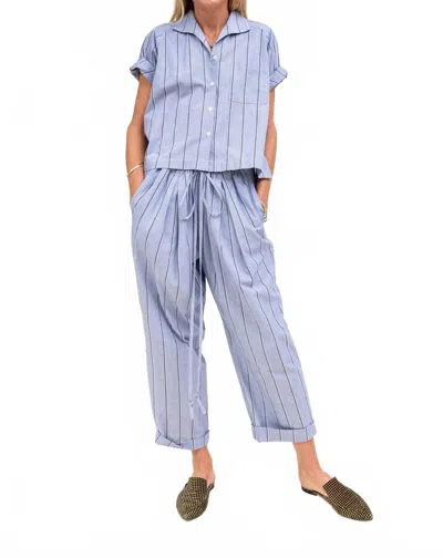 Heather Harlan Drawstring Pant In Blue In Blue
